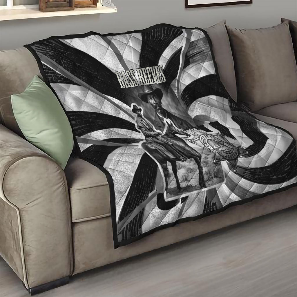 Bass Reeves Deputy Marshal Quilt Black White Vintage Lawman Horse Badge Sunburst