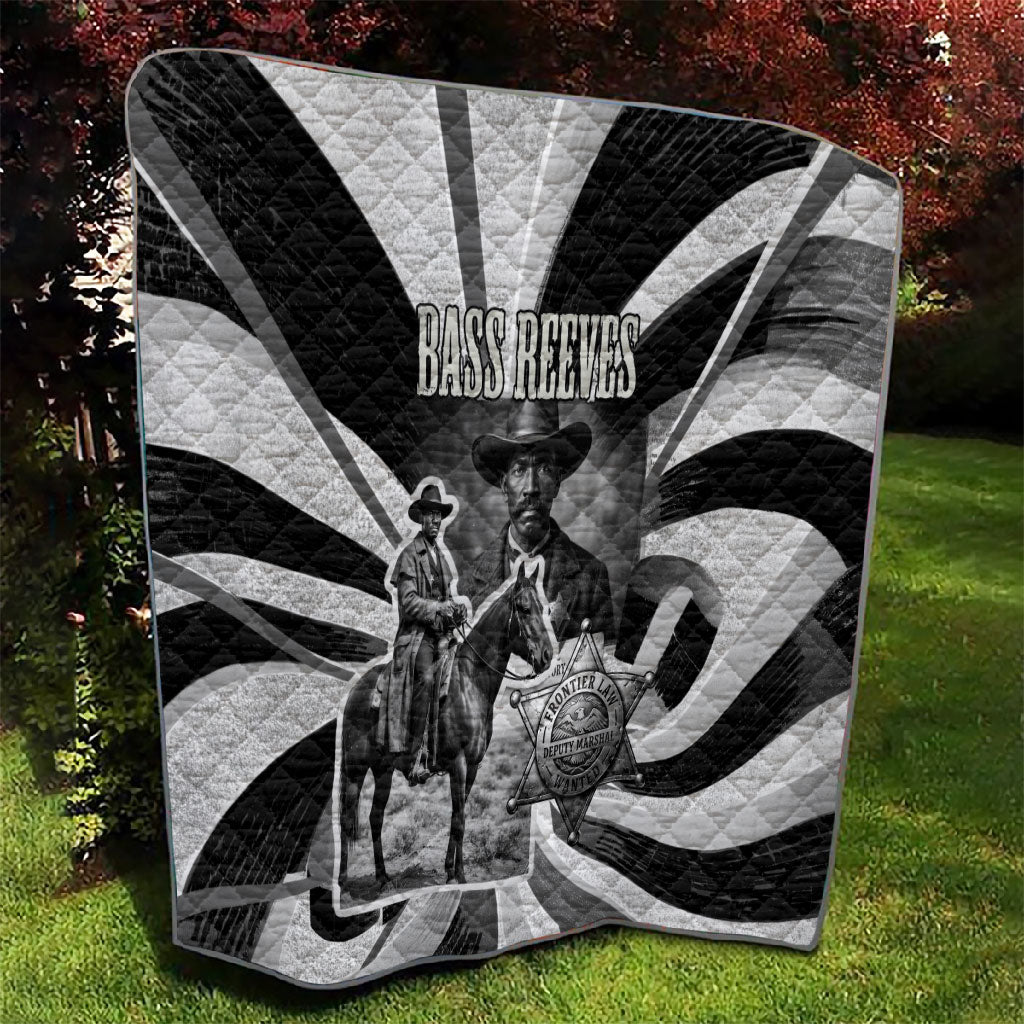 Bass Reeves Deputy Marshal Quilt Black White Vintage Lawman Horse Badge Sunburst