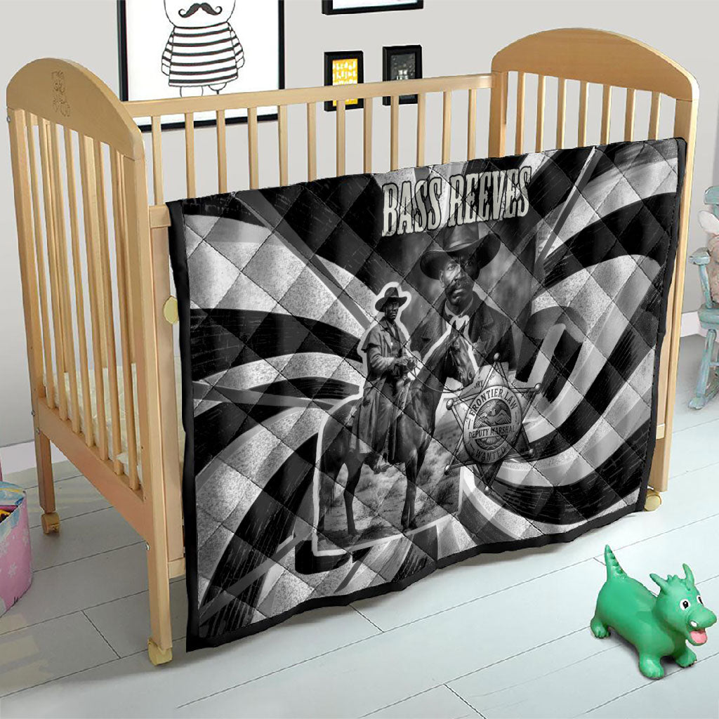 Bass Reeves Deputy Marshal Quilt Black White Vintage Lawman Horse Badge Sunburst