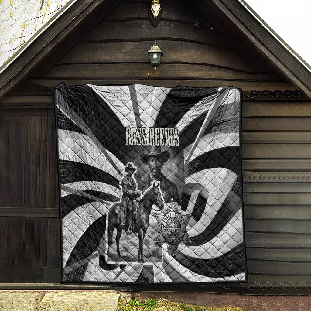 Bass Reeves Deputy Marshal Quilt Black White Vintage Lawman Horse Badge Sunburst