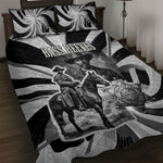 Bass Reeves Deputy Marshal Quilt Bed Set Black White Vintage Lawman Horse Badge Sunburst