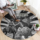Bass Reeves Deputy Marshal Round Carpet Black White Vintage Lawman Horse Badge Sunburst