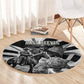 Bass Reeves Deputy Marshal Round Carpet Black White Vintage Lawman Horse Badge Sunburst