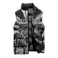 Bass Reeves Deputy Marshal Sleeveless Puffer Jacket Black White Vintage Lawman Horse Badge Sunburst