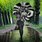 Bass Reeves Deputy Marshal Umbrella Black White Vintage Lawman Horse Badge Sunburst