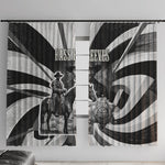 Bass Reeves Deputy Marshal Window Curtain Black White Vintage Lawman Horse Badge Sunburst