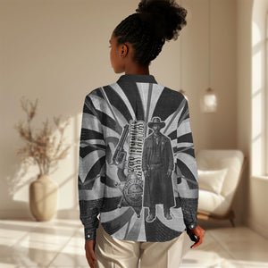 Bass Reeves Deputy Marshal Women Casual Shirt Black White Vintage Lawman Horse Badge Sunburst