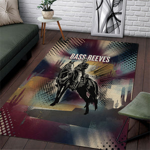 Bass Reeves Black Cowboy Legend Area Rug Vintage Pop Art US Marshal Horse Desert