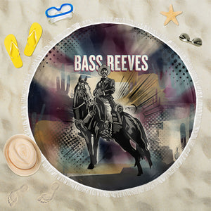 Bass Reeves Black Cowboy Legend Beach Blanket Vintage Pop Art US Marshal Horse Desert