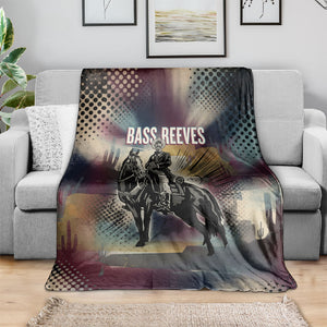 Bass Reeves Black Cowboy Legend Blanket Vintage Pop Art US Marshal Horse Desert