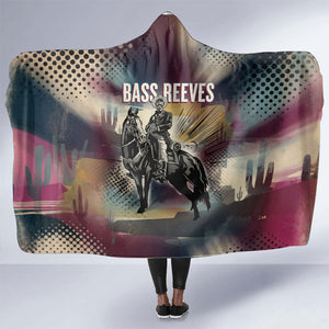Bass Reeves Black Cowboy Legend Hooded Blanket Vintage Pop Art US Marshal Horse Desert