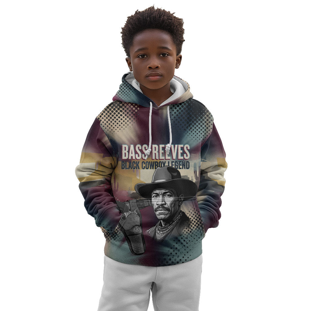 Bass Reeves Black Cowboy Legend Kid Hoodie Vintage Pop Art US Marshal Horse Desert