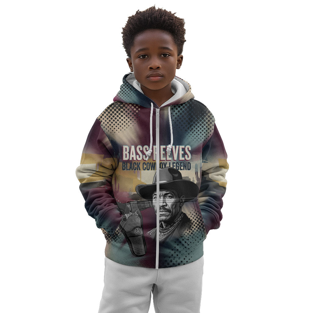 Bass Reeves Black Cowboy Legend Kid Hoodie Vintage Pop Art US Marshal Horse Desert