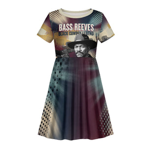 Bass Reeves Black Cowboy Legend Kid Short Sleeve Dress Vintage Pop Art US Marshal Horse Desert