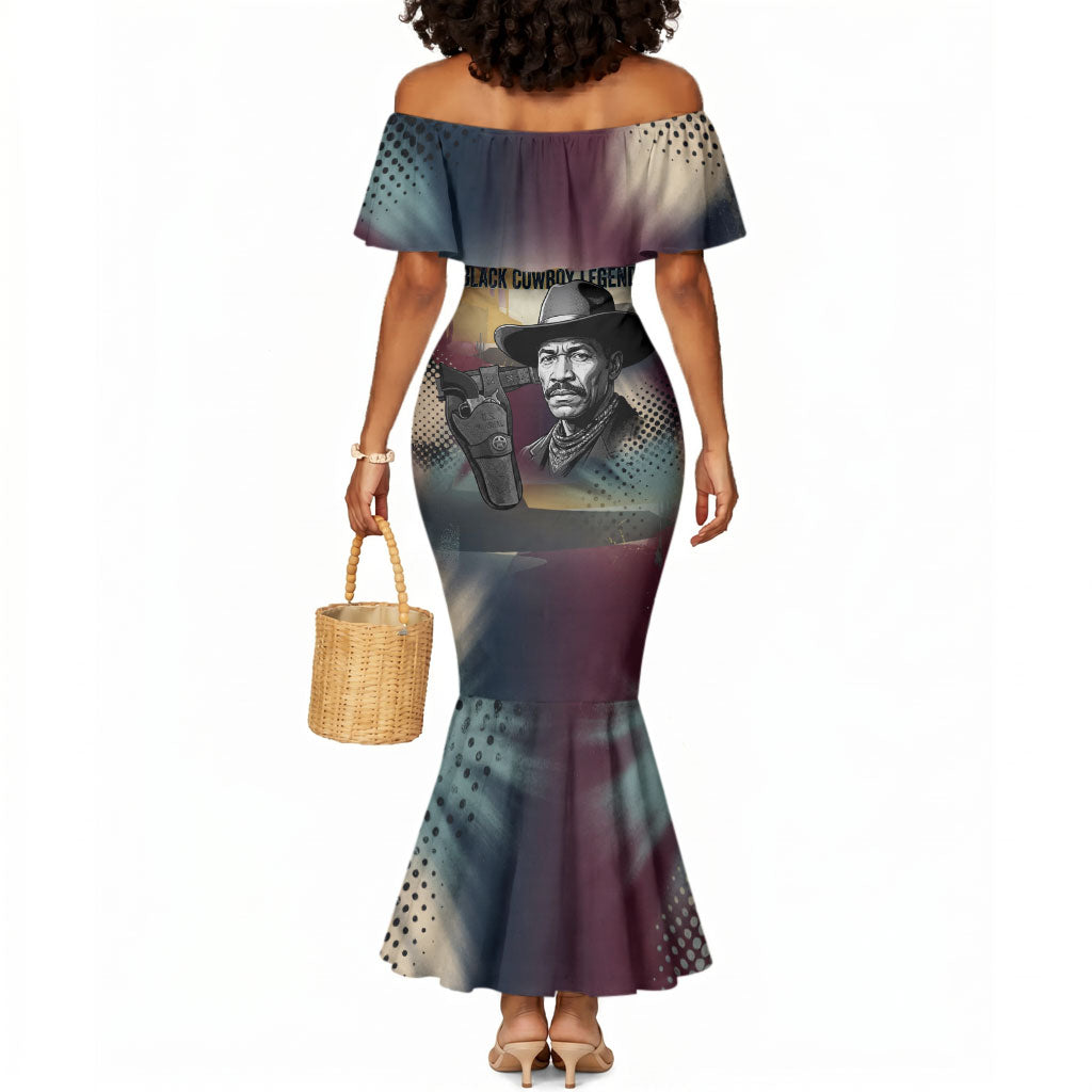 Bass Reeves Black Cowboy Legend Mermaid Dress Vintage Pop Art US Marshal Horse Desert