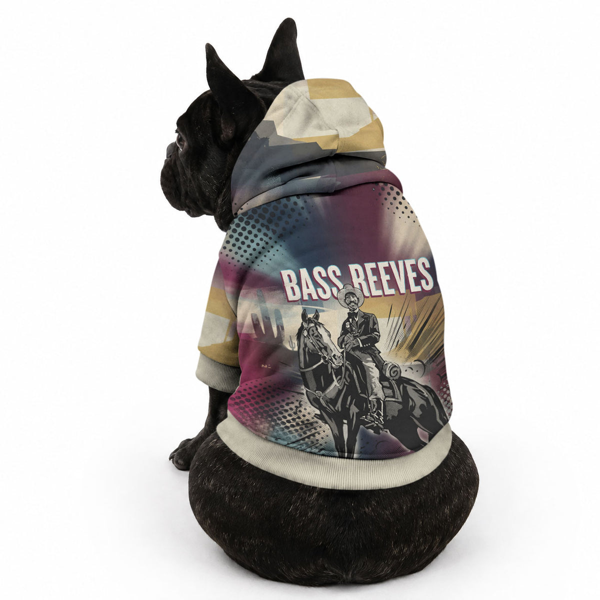Bass Reeves Black Cowboy Legend Pet Hoodie Vintage Pop Art US Marshal Horse Desert