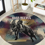 Bass Reeves Black Cowboy Legend Round Carpet Vintage Pop Art US Marshal Horse Desert