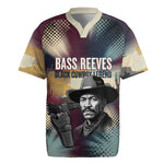 Bass Reeves Black Cowboy Legend Rugby Jersey Vintage Pop Art US Marshal Horse Desert