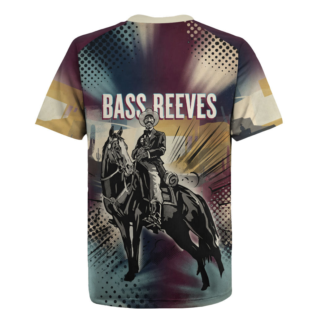 Bass Reeves Black Cowboy Legend Rugby Jersey Vintage Pop Art US Marshal Horse Desert
