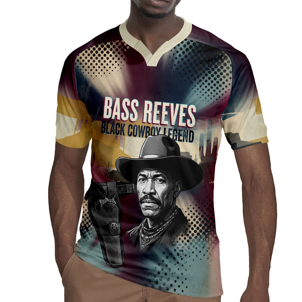 Bass Reeves Black Cowboy Legend Rugby Jersey Vintage Pop Art US Marshal Horse Desert