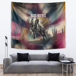 Bass Reeves Black Cowboy Legend Tapestry Vintage Pop Art US Marshal Horse Desert
