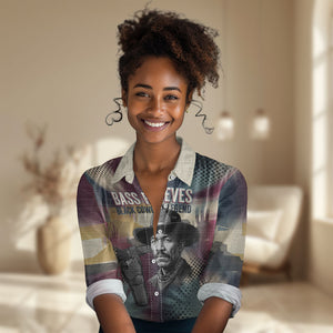 Bass Reeves Black Cowboy Legend Women Casual Shirt Vintage Pop Art US Marshal Horse Desert