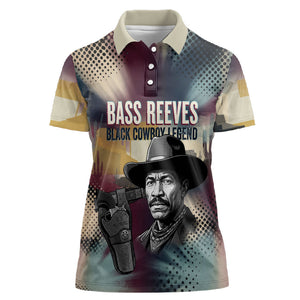 Bass Reeves Black Cowboy Legend Women Polo Shirt Vintage Pop Art US Marshal Horse Desert