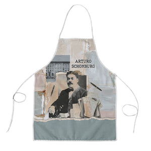 Arturo Schomburg Harlem Renaissance Apron Beige Grey Vintage Torn Paper History Portrait