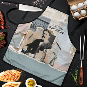Arturo Schomburg Harlem Renaissance Apron Beige Grey Vintage Torn Paper History Portrait