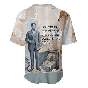 Arturo Schomburg Harlem Renaissance Baseball Jersey Beige Grey Vintage Torn Paper History Portrait