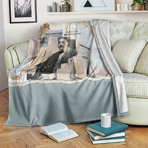 Arturo Schomburg Harlem Renaissance Blanket Beige Grey Vintage Torn Paper History Portrait
