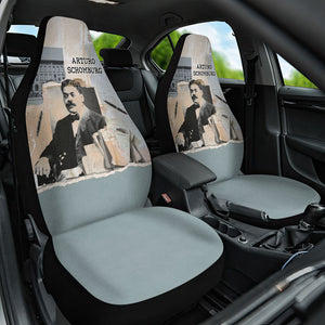 Arturo Schomburg Harlem Renaissance Car Seat Cover Beige Grey Vintage Torn Paper History Portrait