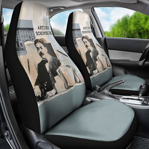 Arturo Schomburg Harlem Renaissance Car Seat Cover Beige Grey Vintage Torn Paper History Portrait