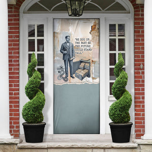 Arturo Schomburg Harlem Renaissance Door Cover Beige Grey Vintage Torn Paper History Portrait