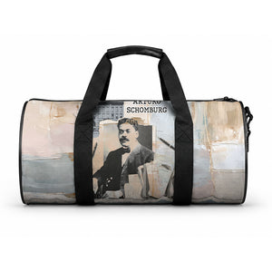 Arturo Schomburg Harlem Renaissance Duffle Bag Beige Grey Vintage Torn Paper History Portrait