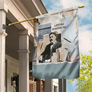 Arturo Schomburg Harlem Renaissance Garden Flag Beige Grey Vintage Torn Paper History Portrait
