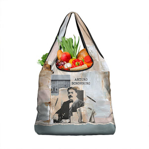 Arturo Schomburg Harlem Renaissance Grocery Bag Beige Grey Vintage Torn Paper History Portrait