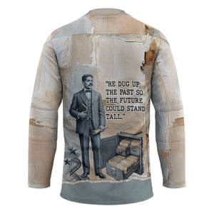 Arturo Schomburg Harlem Renaissance Hockey Jersey Beige Grey Vintage Torn Paper History Portrait