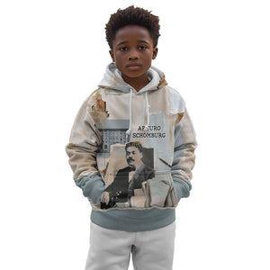 Arturo Schomburg Harlem Renaissance Kid Hoodie Beige Grey Vintage Torn Paper History Portrait