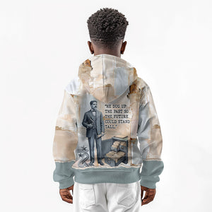 Arturo Schomburg Harlem Renaissance Kid Hoodie Beige Grey Vintage Torn Paper History Portrait