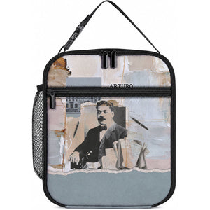 Arturo Schomburg Harlem Renaissance Lunch Bag Beige Grey Vintage Torn Paper History Portrait