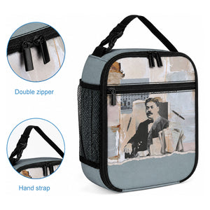 Arturo Schomburg Harlem Renaissance Lunch Bag Beige Grey Vintage Torn Paper History Portrait
