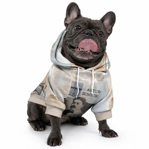 Arturo Schomburg Harlem Renaissance Pet Hoodie Beige Grey Vintage Torn Paper History Portrait