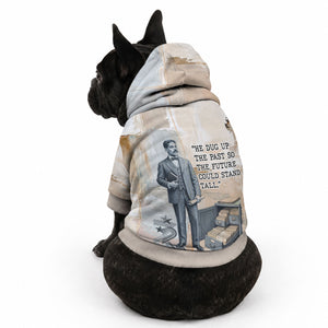 Arturo Schomburg Harlem Renaissance Pet Hoodie Beige Grey Vintage Torn Paper History Portrait