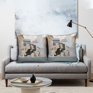 Arturo Schomburg Harlem Renaissance Pillow Cover Beige Grey Vintage Torn Paper History Portrait