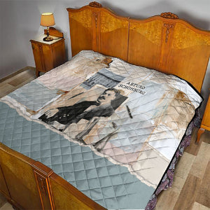 Arturo Schomburg Harlem Renaissance Quilt Beige Grey Vintage Torn Paper History Portrait