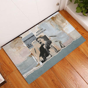 Arturo Schomburg Harlem Renaissance Rubber Doormat Beige Grey Vintage Torn Paper History Portrait