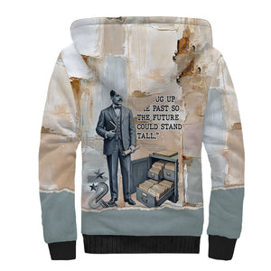 Arturo Schomburg Harlem Renaissance Sherpa Hoodie Beige Grey Vintage Torn Paper History Portrait