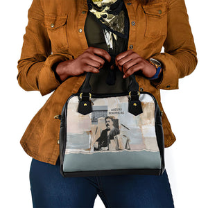 Arturo Schomburg Harlem Renaissance Shoulder Handbag Beige Grey Vintage Torn Paper History Portrait