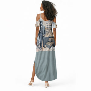 Arturo Schomburg Harlem Renaissance Summer Maxi Dress Beige Grey Vintage Torn Paper History Portrait